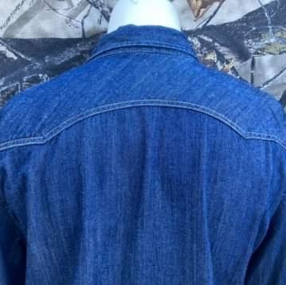 Levi's Barstow Triple Stitch High Quality Pearl Snap Western Shirt Men's Medium - Picture 12 of 16